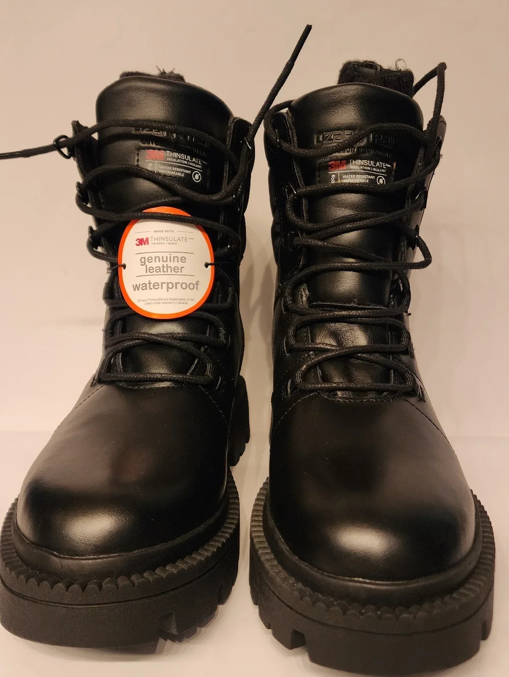 OZARK TRAIL Woman's Snow Waterproof Leather Combat Boots In Black